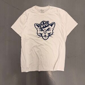 Gildan BYU Cougars Sailor Hat Mascot Graphic T-Shirt Mens‎ XL White NCAA